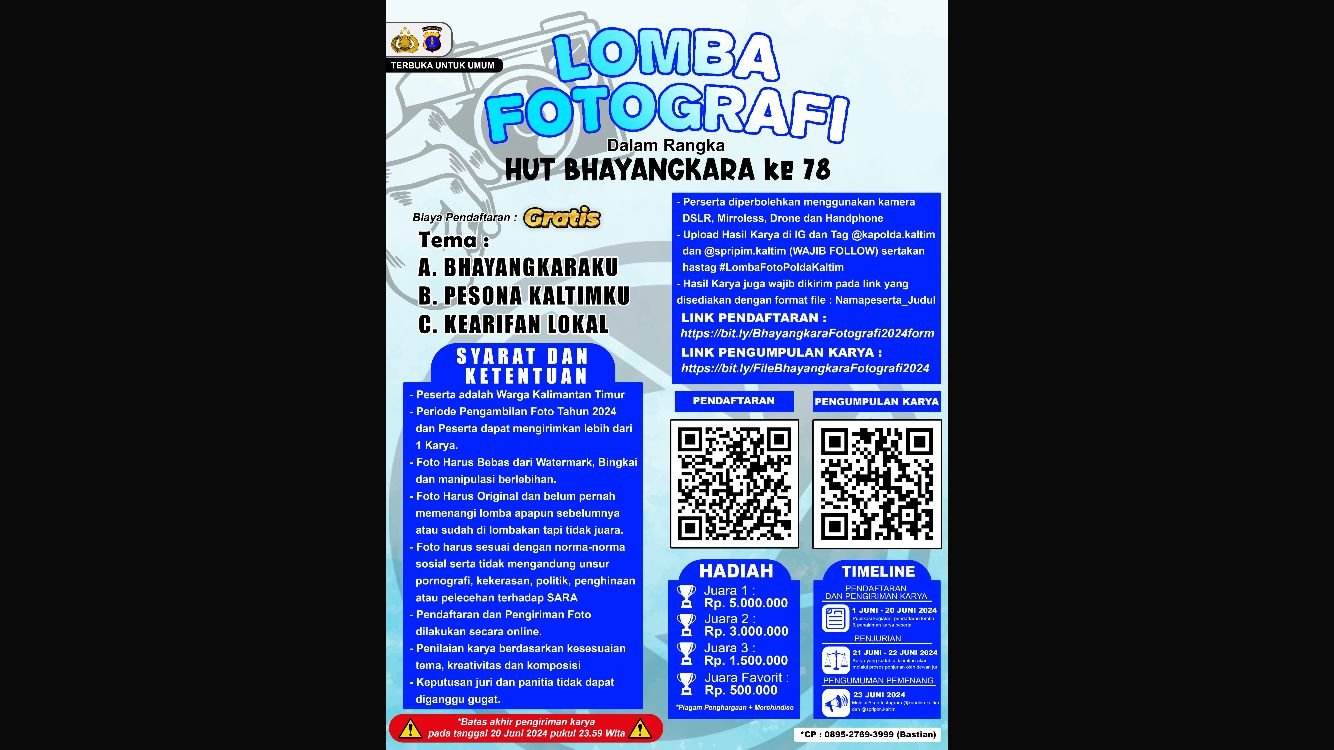 Polda Kaltim Gelar Event Lomba Fotografi, Terbuka Untuk Umum Gratis.